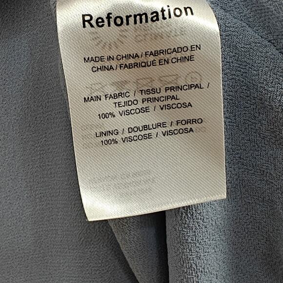 Reformation Andee Halter Maxi Dress Size 12 Mineral Blue Side Slit Romantic - Picture 14 of 15